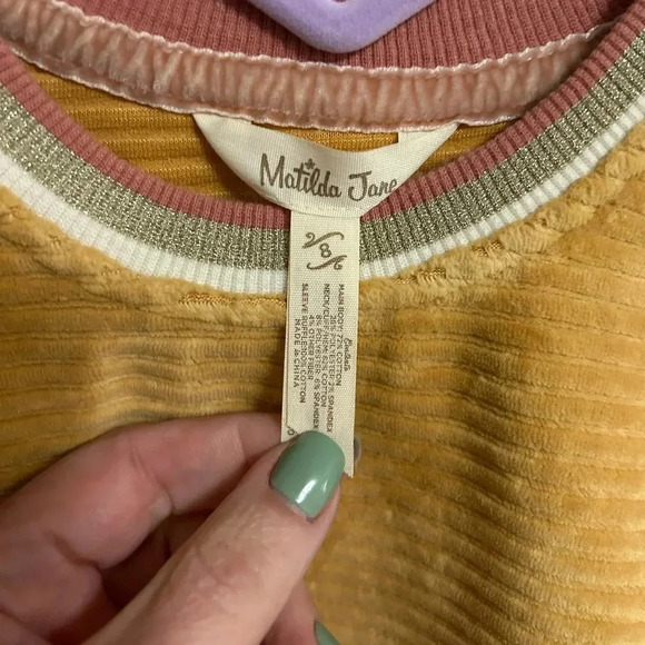 Matilda Jane Just Imagine JoJo Girls Ribbed Velour Sweatshirt Size 8 - Picture 2 of 4
